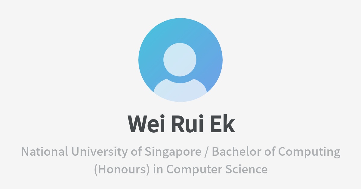 Wei Rui Ek's Wantedly Profile
